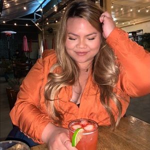 3X Plus size ruched orange dress